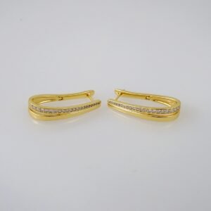 Women Earrings/ Aretes Dama/  Zircon Stone/  14k Real Color// E718