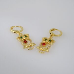 Women Earrings/ Aretes Dama/  Zircon Stone/  14k Real Color// E719