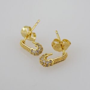 Women Earrings/ Aretes Dama/  Zircon Stone/  14k Real Color// E741