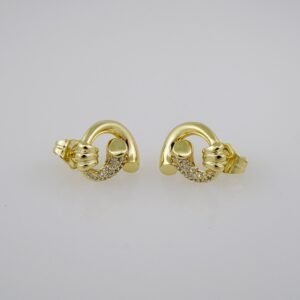 Women Earrings/ Aretes Dama/  Zircon Stone/  14k Real Color// E743