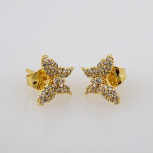 Women Earrings/ Aretes Dama/  Zircon Stone/  14k Real Color// E752