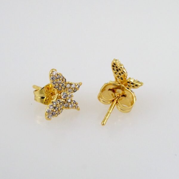 Women Earrings/ Aretes Dama/  Zircon Stone/  14k Real Color// E752 - Image 2