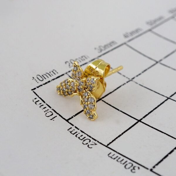 Women Earrings/ Aretes Dama/  Zircon Stone/  14k Real Color// E752 - Image 3