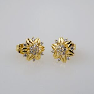 Women Earrings/ Aretes Dama/  Zircon Stone/  14k Real Color// E753