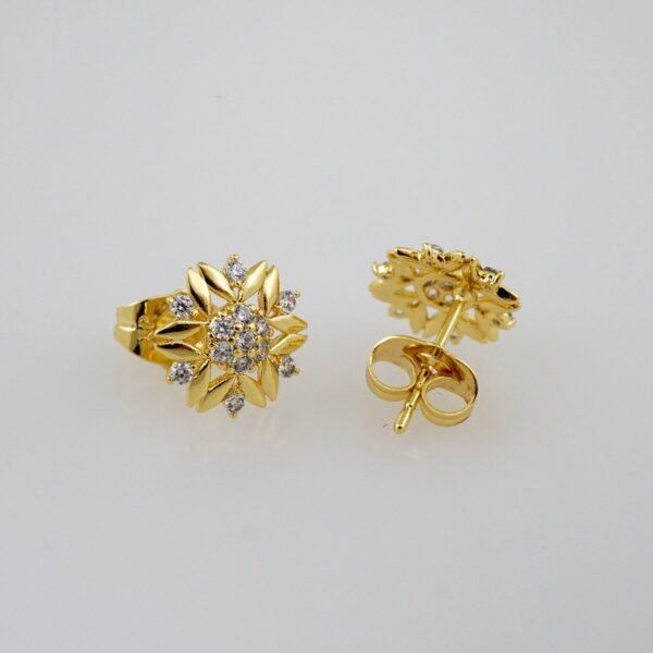 Women Earrings/ Aretes Dama/  Zircon Stone/  14k Real Color// E753 - Image 2