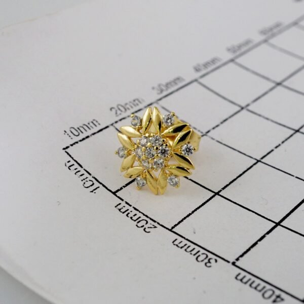 Women Earrings/ Aretes Dama/  Zircon Stone/  14k Real Color// E753 - Image 3
