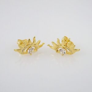 Women Earrings/ Aretes Dama/  Zircon Stone/  14k Real Color// E754