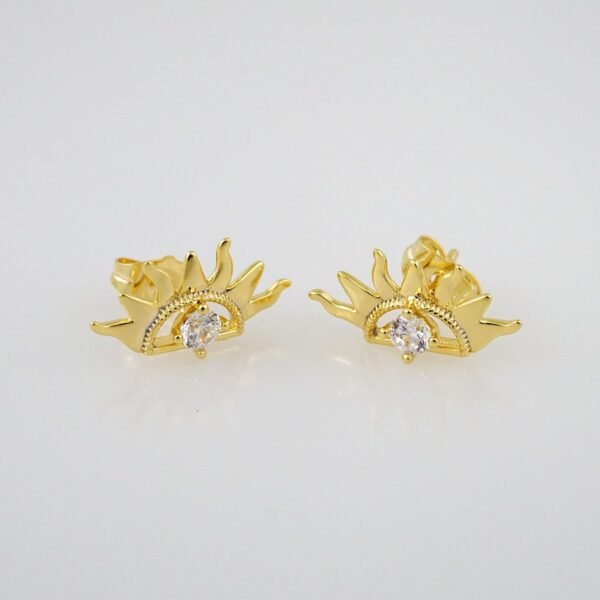 Women Earrings/ Aretes Dama/  Zircon Stone/  14k Real Color// E754