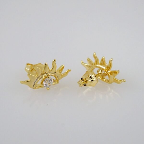 Women Earrings/ Aretes Dama/  Zircon Stone/  14k Real Color// E754 - Image 2