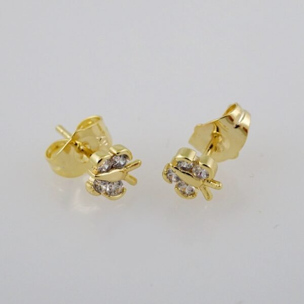 Women Earrings/ Aretes Dama/  Zircon Stone/  14k Real Color// E756