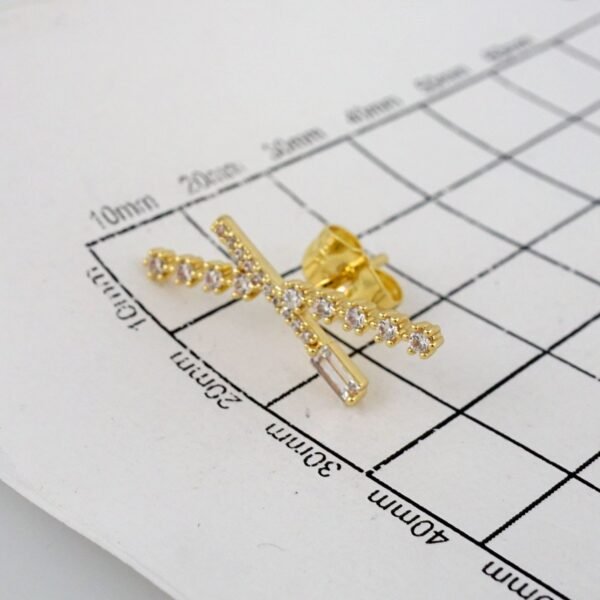 Women Earrings/ Aretes Dama/  Zircon Stone/  14k Real Color// E758 - Image 3