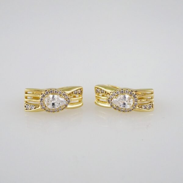 Women Earrings/ Aretes Dama/  Zircon Stone/  14k Real Color// E759
