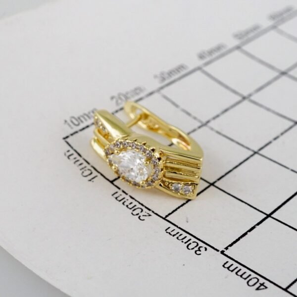 Women Earrings/ Aretes Dama/  Zircon Stone/  14k Real Color// E759 - Image 3