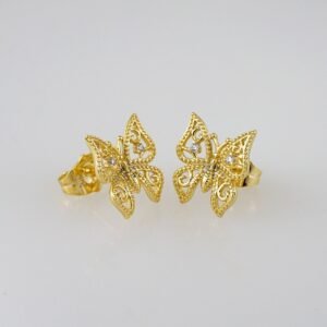Women Earrings/ Aretes Dama/  Zircon Stone/  14k Real Color// E762