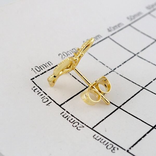 Women Earrings/ Aretes Dama/  Zircon Stone/  14k Real Color// E762 - Image 3