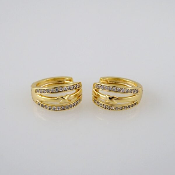 Women Earrings/ Aretes Dama/  Zircon Stone/  14k Real Color// E763