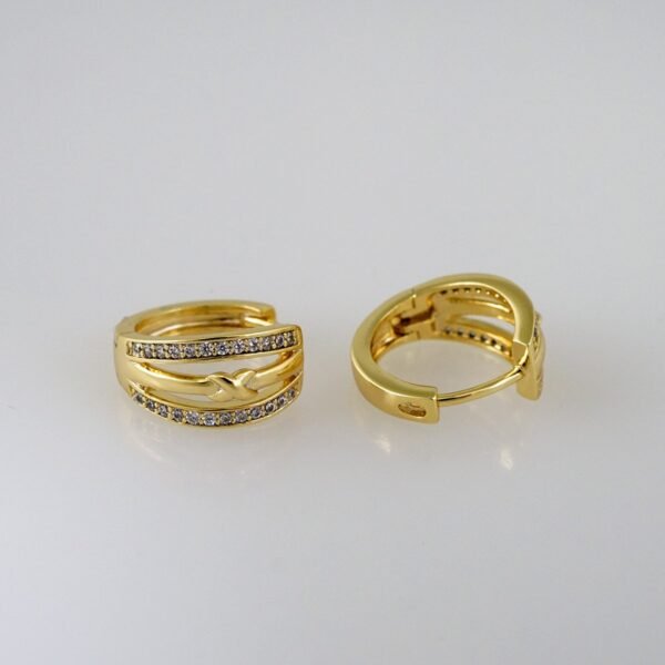 Women Earrings/ Aretes Dama/  Zircon Stone/  14k Real Color// E763 - Image 2
