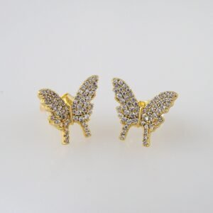 Women Earrings/ Aretes Dama/  Zircon Stone/  14k Real Color// E764