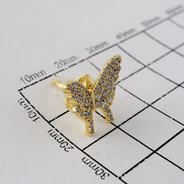 Women Earrings/ Aretes Dama/  Zircon Stone/  14k Real Color// E764 - Image 3
