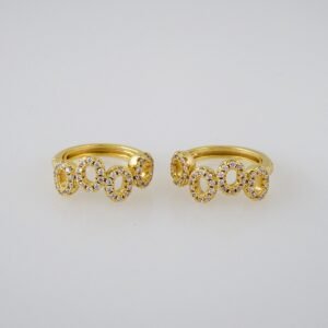Women Earrings/ Aretes Dama/  Zircon Stone/  14k Real Color// E766
