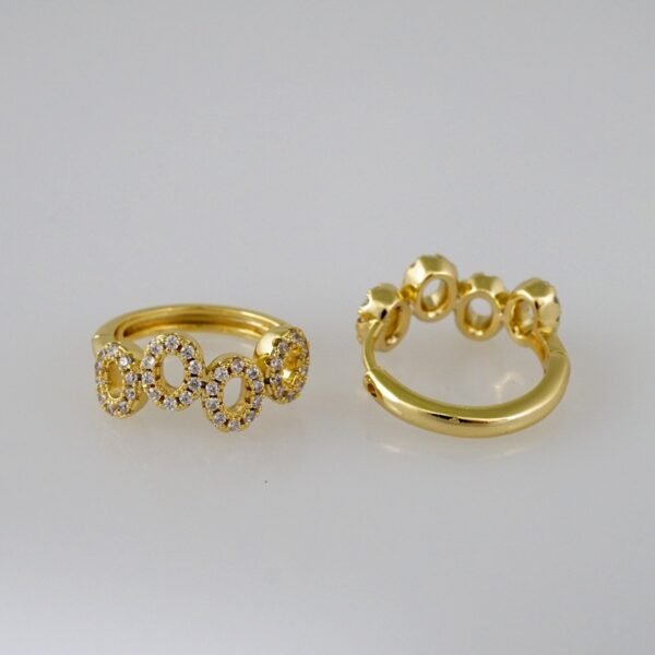 Women Earrings/ Aretes Dama/  Zircon Stone/  14k Real Color// E766 - Image 2