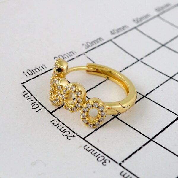 Women Earrings/ Aretes Dama/  Zircon Stone/  14k Real Color// E766 - Image 3