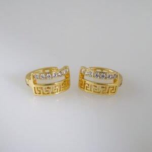 Women Earrings/ Aretes Dama/  Zircon Stone/  14k Real Color// E768