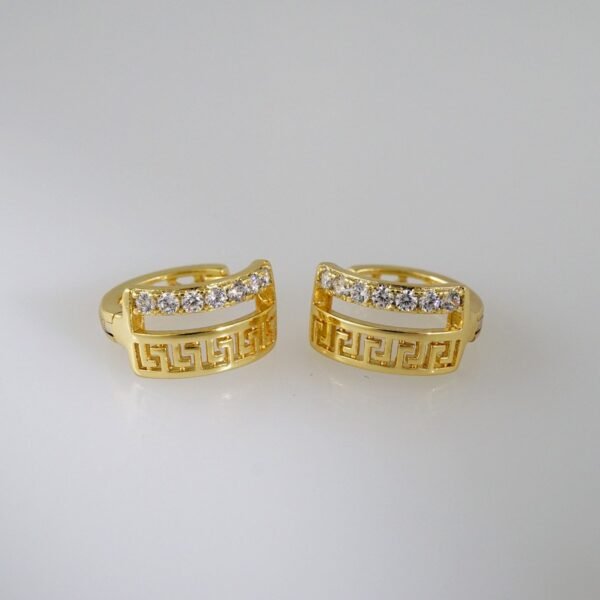Women Earrings/ Aretes Dama/  Zircon Stone/  14k Real Color// E768