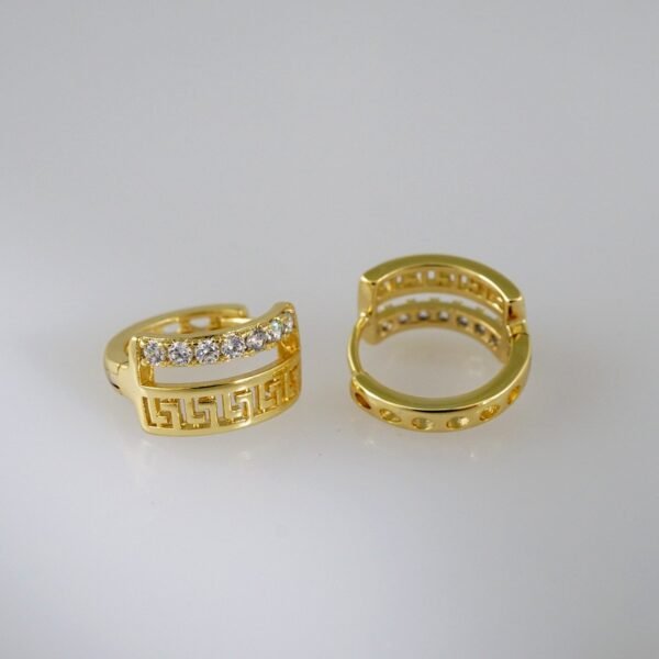 Women Earrings/ Aretes Dama/  Zircon Stone/  14k Real Color// E768 - Image 2