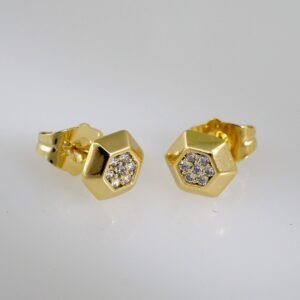 Women Earrings/ Aretes Dama/  Zircon Stone/  14k Real Color// E778