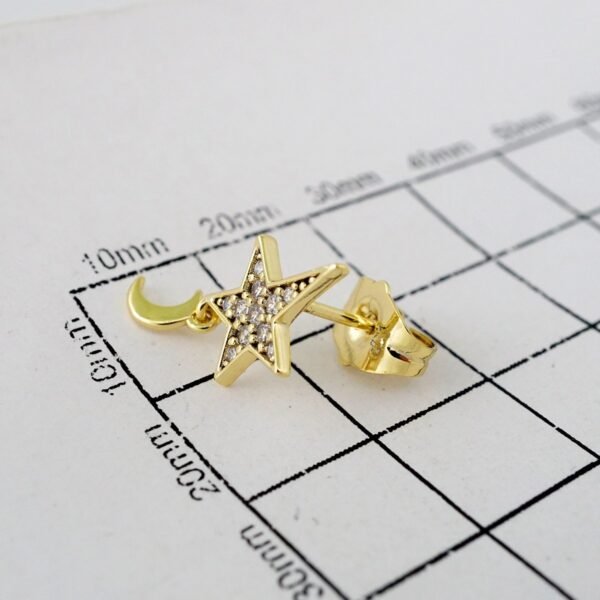 Women Earrings/ Aretes Dama/  Zircon Stone/  14k Real Color// E779 - Image 3