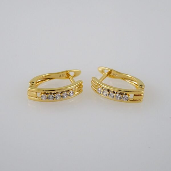 Women Earrings/ Aretes Dama/Zircon Stone/14k Real Color// E945