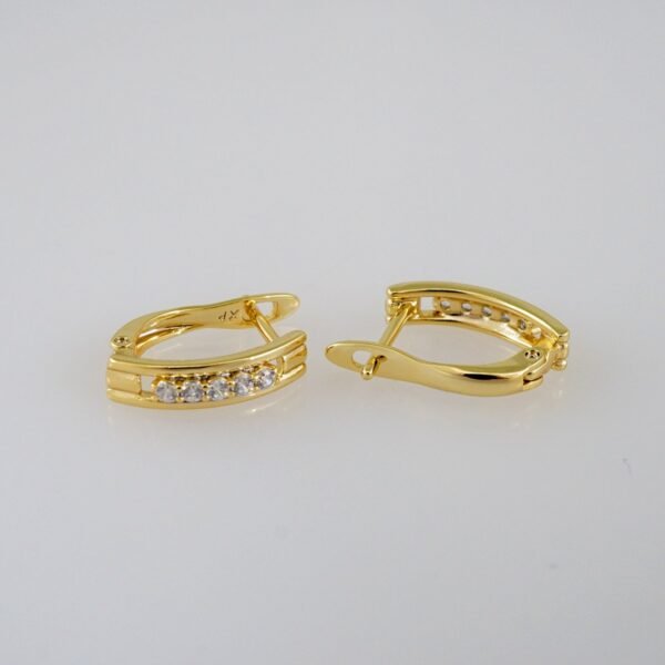 Women Earrings/ Aretes Dama/Zircon Stone/14k Real Color// E945 - Image 2