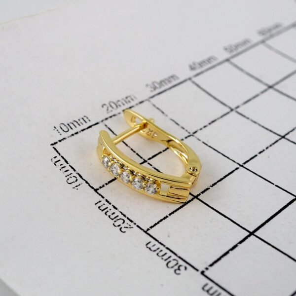 Women Earrings/ Aretes Dama/Zircon Stone/14k Real Color// E945 - Image 3