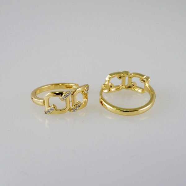 Women Earrings/ Aretes Dama/  Zircon Stone/  14k Real Color// E844 - Image 2