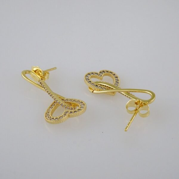 Women Earrings/ Aretes Dama/  Zircon Stone/  14k Real Color// E846 - Image 2