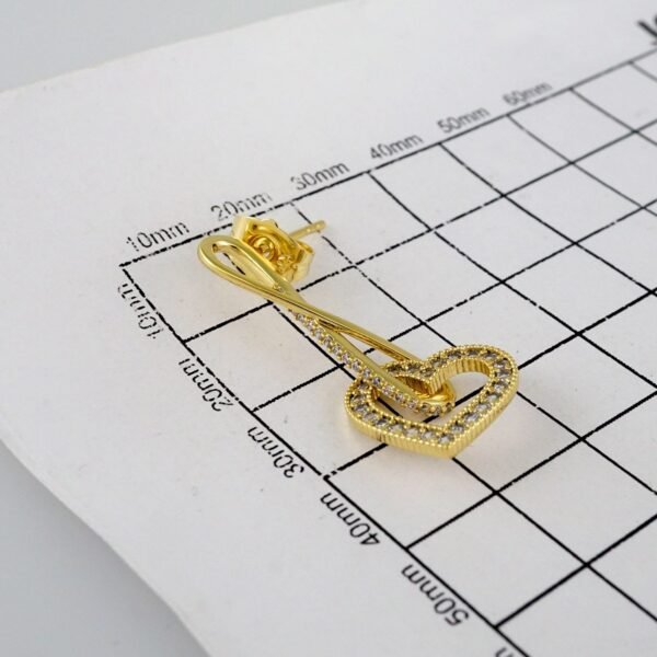 Women Earrings/ Aretes Dama/  Zircon Stone/  14k Real Color// E846 - Image 3
