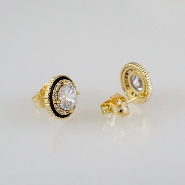 Women Earrings/ Aretes Dama/  Zircon Stone/  14k Real Color// E850 - Image 2
