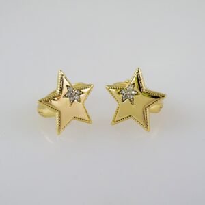 Women Earrings/ Aretes Dama/  Zircon Stone/  14k Real Color// E851