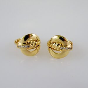 Women Earrings/ Aretes Dama/  Zircon Stone/  14k Real Color// E855