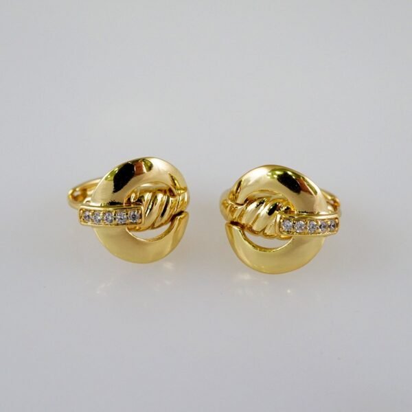 Women Earrings/ Aretes Dama/  Zircon Stone/  14k Real Color// E855