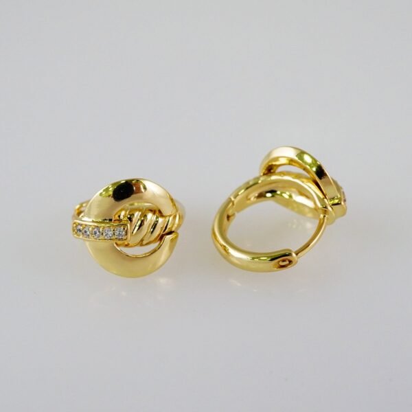 Women Earrings/ Aretes Dama/  Zircon Stone/  14k Real Color// E855 - Image 2