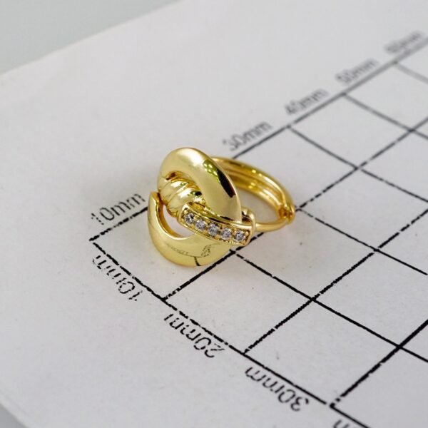Women Earrings/ Aretes Dama/  Zircon Stone/  14k Real Color// E855 - Image 3