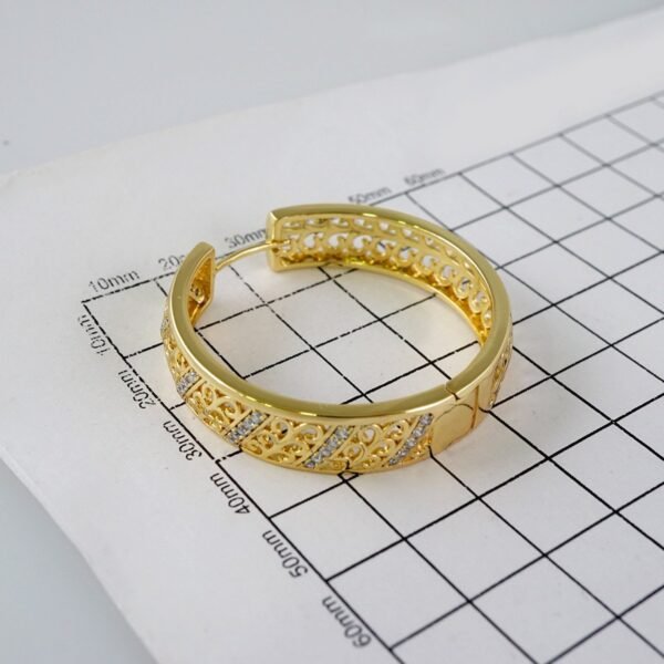 Women Earrings/ Aretes Dama/  Zircon Stone/  14k Real Color// E865 - Image 3