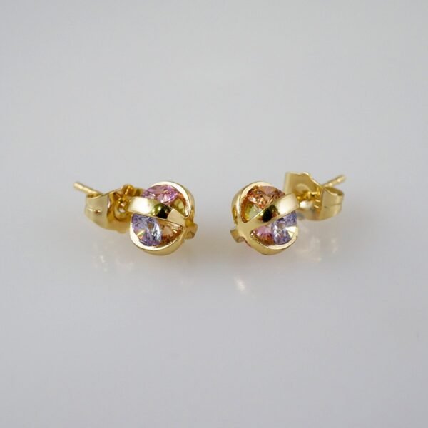 Women Earrings/ Aretes Dama/Zircon Stone/14k Real Color// E872