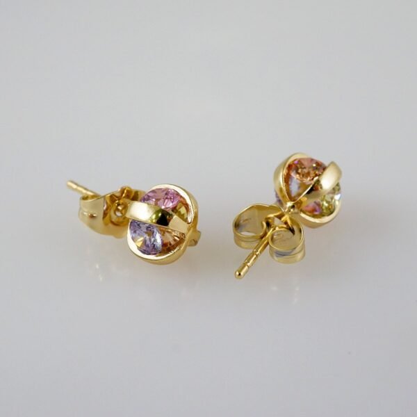 Women Earrings/ Aretes Dama/Zircon Stone/14k Real Color// E872 - Image 2