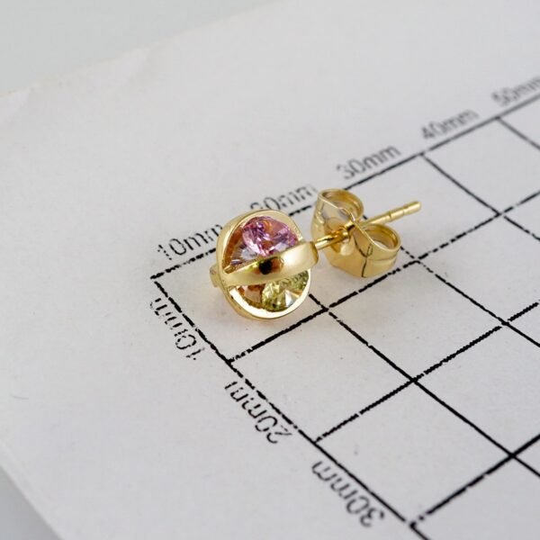 Women Earrings/ Aretes Dama/Zircon Stone/14k Real Color// E872 - Image 3