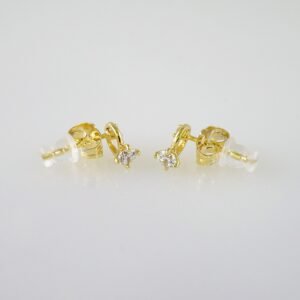 Women Earrings/ Aretes Dama/  Zircon Stone/  14k Real Color// E962