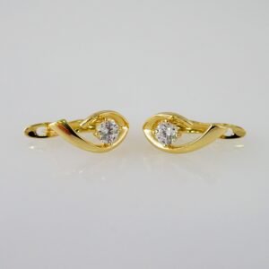 Women Earrings/ Aretes Dama/  Zircon Stone/  14k Real Color// E966