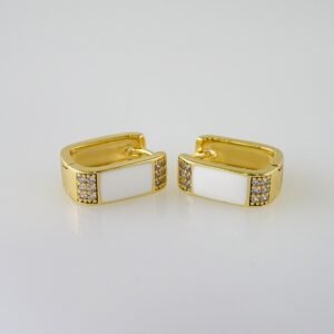 Women Earrings/ Aretes Dama/  Zircon Stone/  14k Real Color// E968